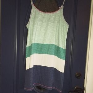 Tommy Hilfiger Size Large L Striped Sleeveless sleep shirt Green & Blue lot5666